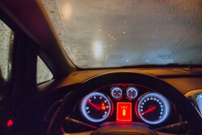 Fogged glass inside a car