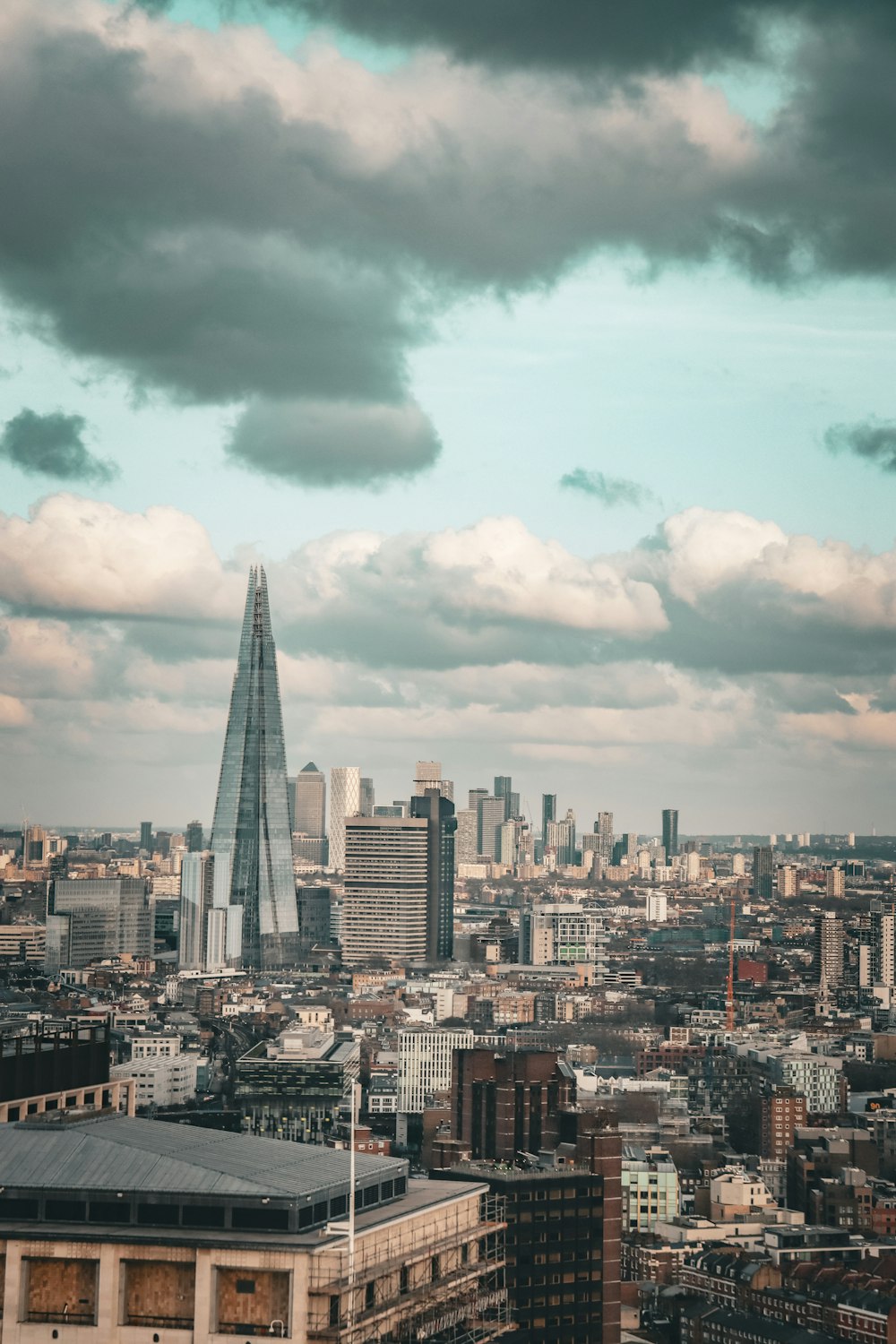 a view of a city on a cloudy day