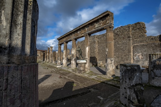 the ruins of the ancient city of pompei