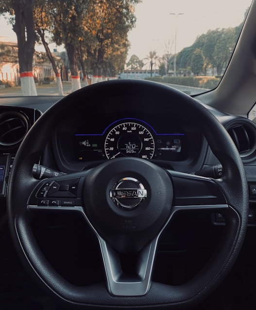 the dashboard of a car with a speedometer