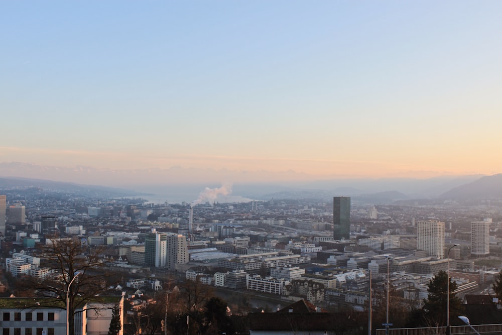 a view of a city from a hill