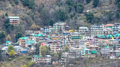 a large group of houses on a mountain side