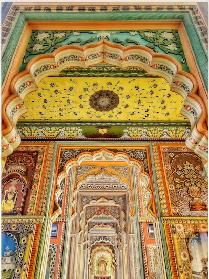 a colorful building with intricately painted walls and ceilings