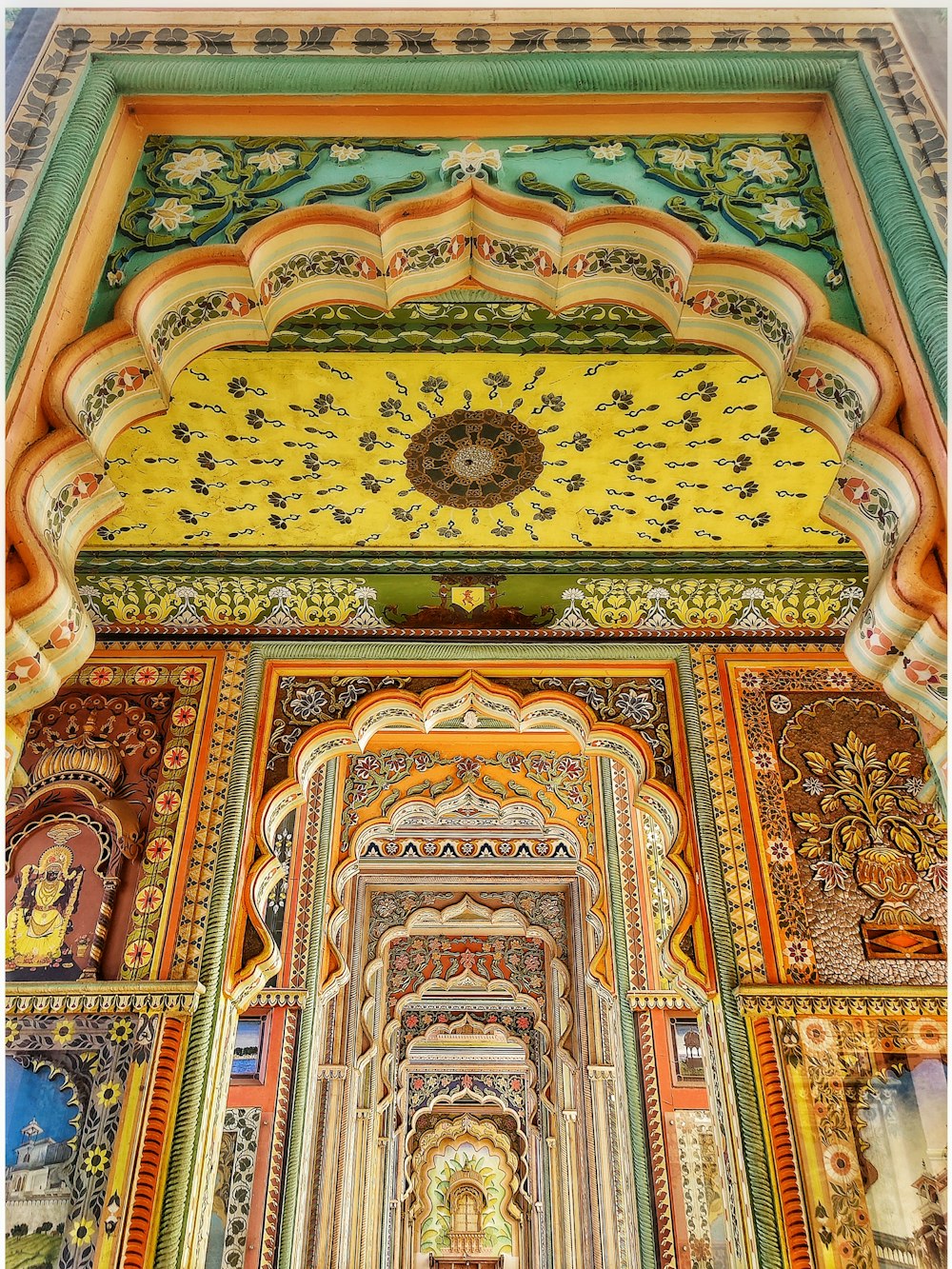 a colorful building with intricately painted walls and ceilings