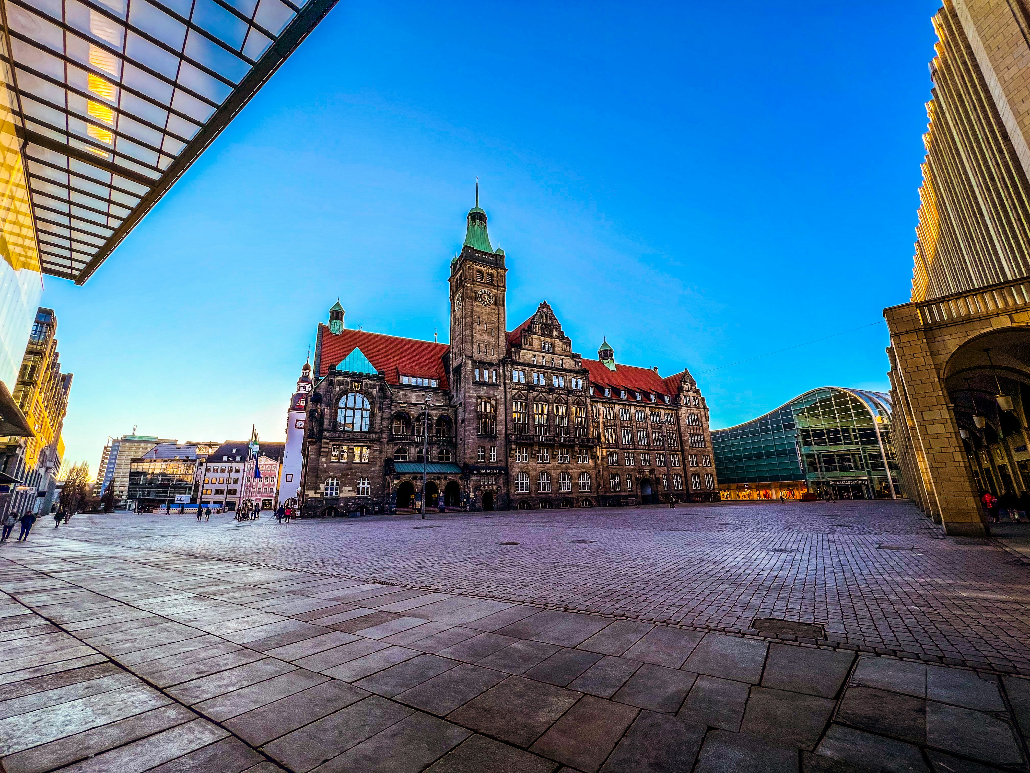 a large building with a clock tower on top of it