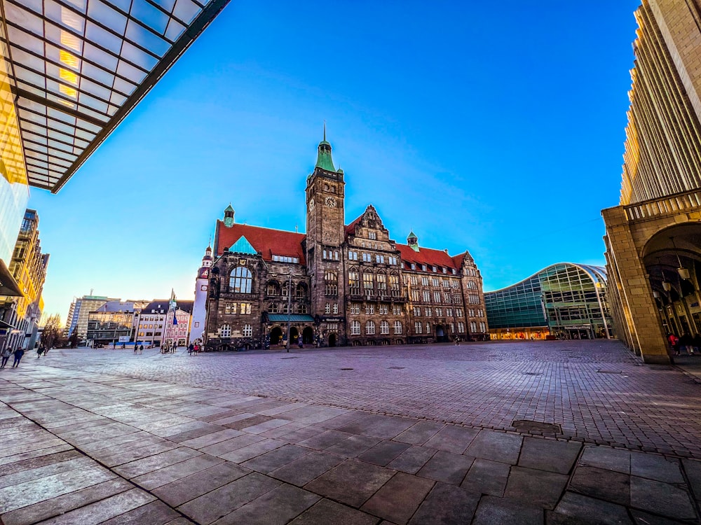 a large building with a clock tower on top of it