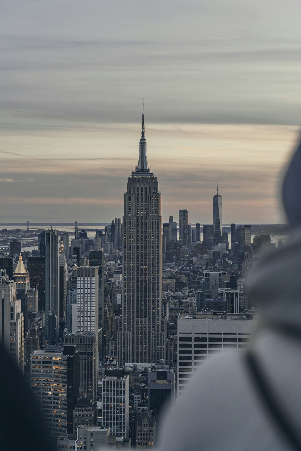a view of the empire building from the top of the rock