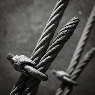 a black and white photo of a rope