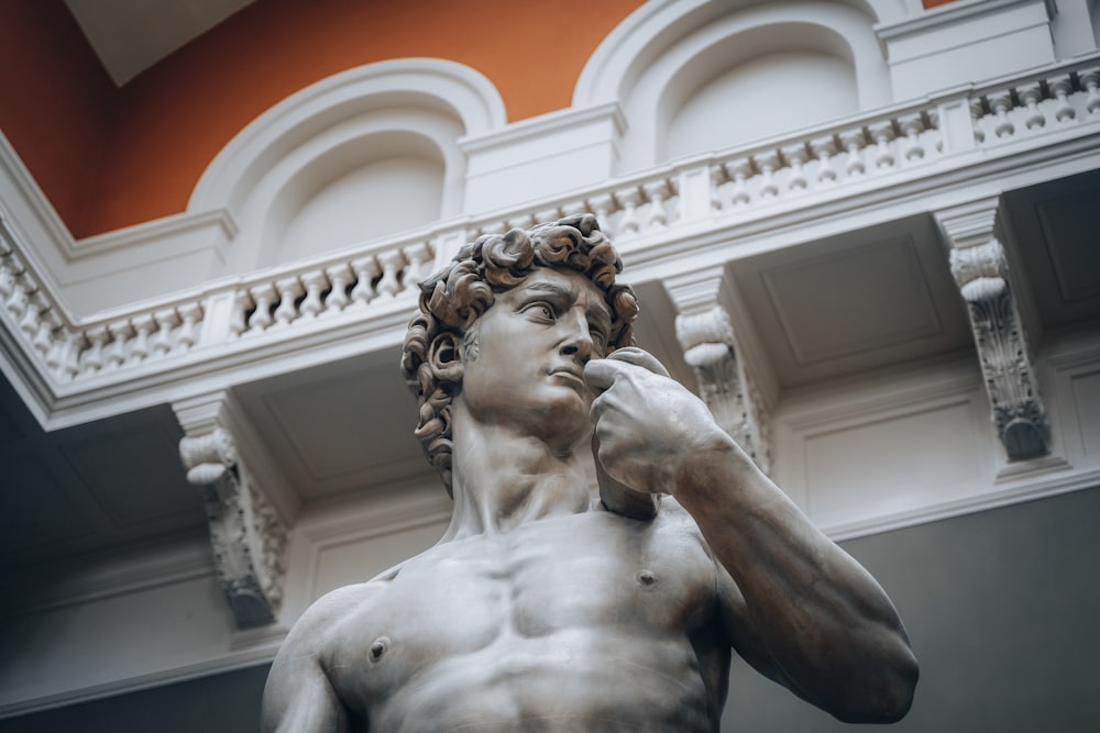 a close up of a statue of a man