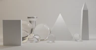 A neat arrangement of objects on a pristine white background, emphasizing simplicity.