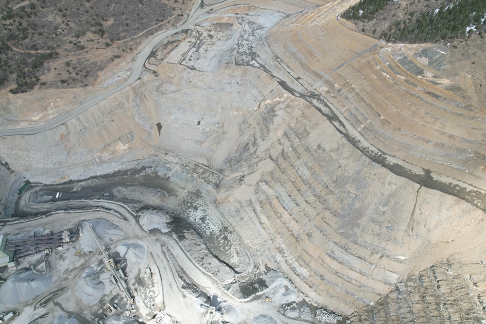 an aerial view of a large construction site