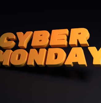 the word cyber monday written in 3d letters