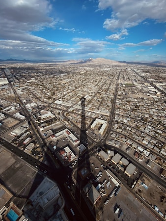 An aerial view of Las Vegas Valley homes and streets near Henderson, where residents worry about data centers being built close to neighborhoods