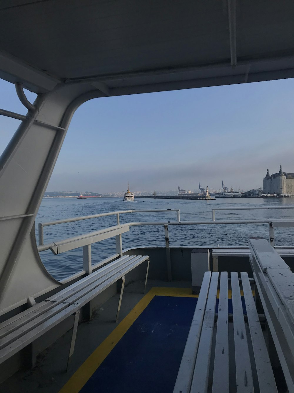 a view of a body of water from a boat