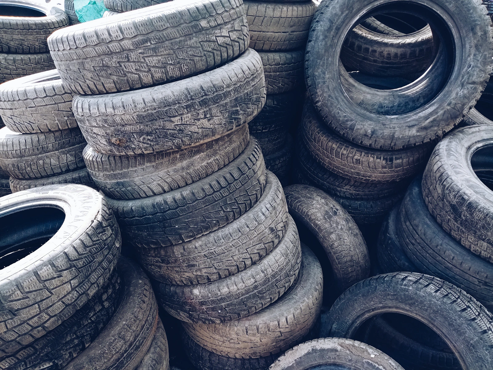 Pile of tires prepared for retreading