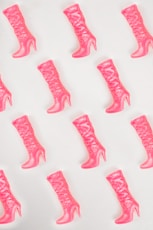 pink boots pattern on white background
