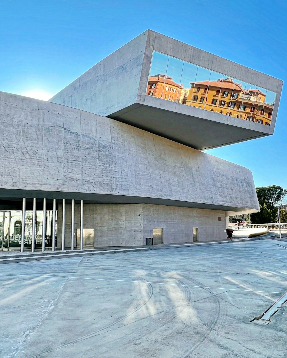 a building with a large window on top of it