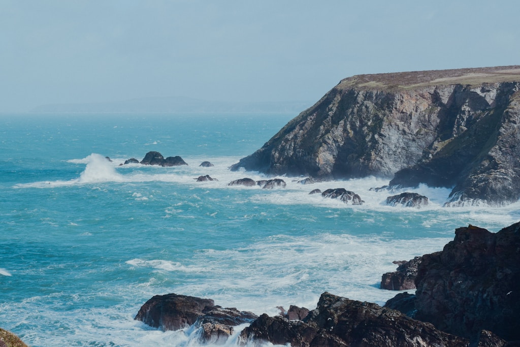 Cliffs at Lizard Point, Cornwall. 