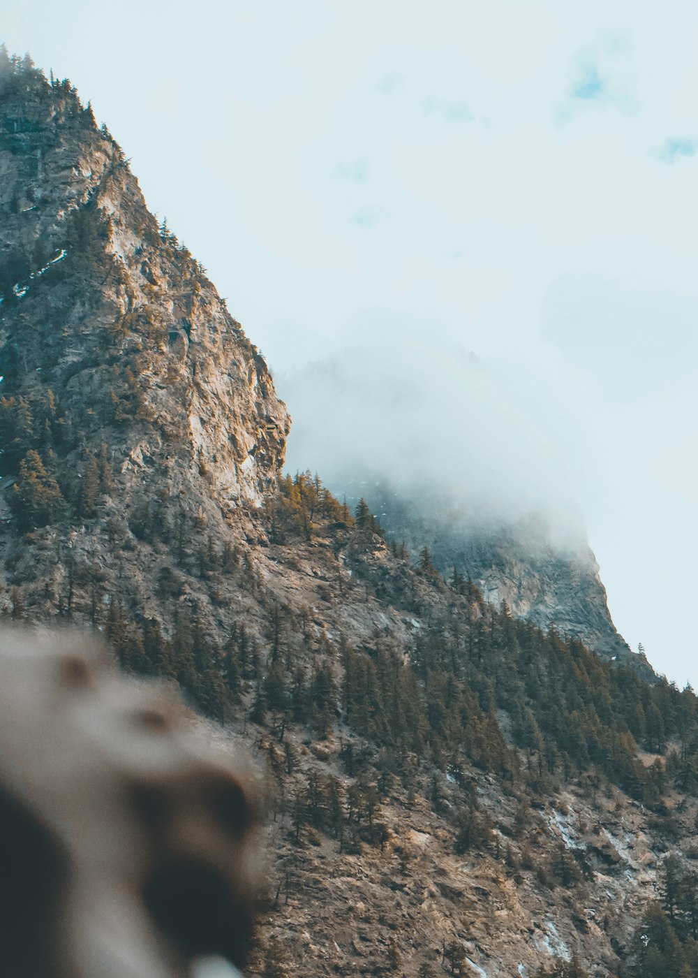 a person standing in front of a mountain