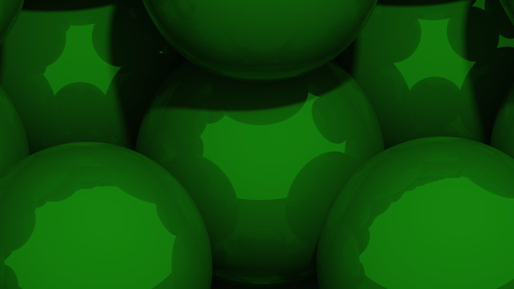 eine große Gruppe grüner Kugeln mit schwarzem Hintergrund
