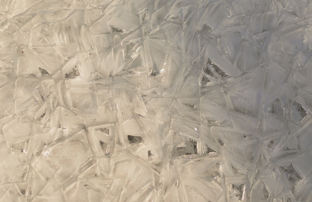 a close up of a bunch of ice crystals