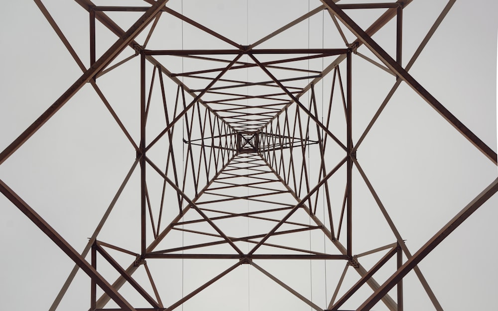 a tall metal structure with a sky in the background