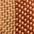 A close-up view of a woven fabric featuring interlocking strands of beige and reddish-brown threads. The texture of the fabric is coarse, highlighting the thick yarns used in the weaving process.