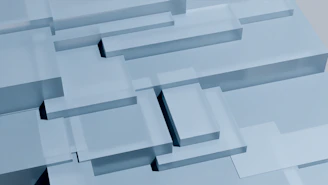 Grid layout of various 3D-printed components with subtle shadow and depth effects.