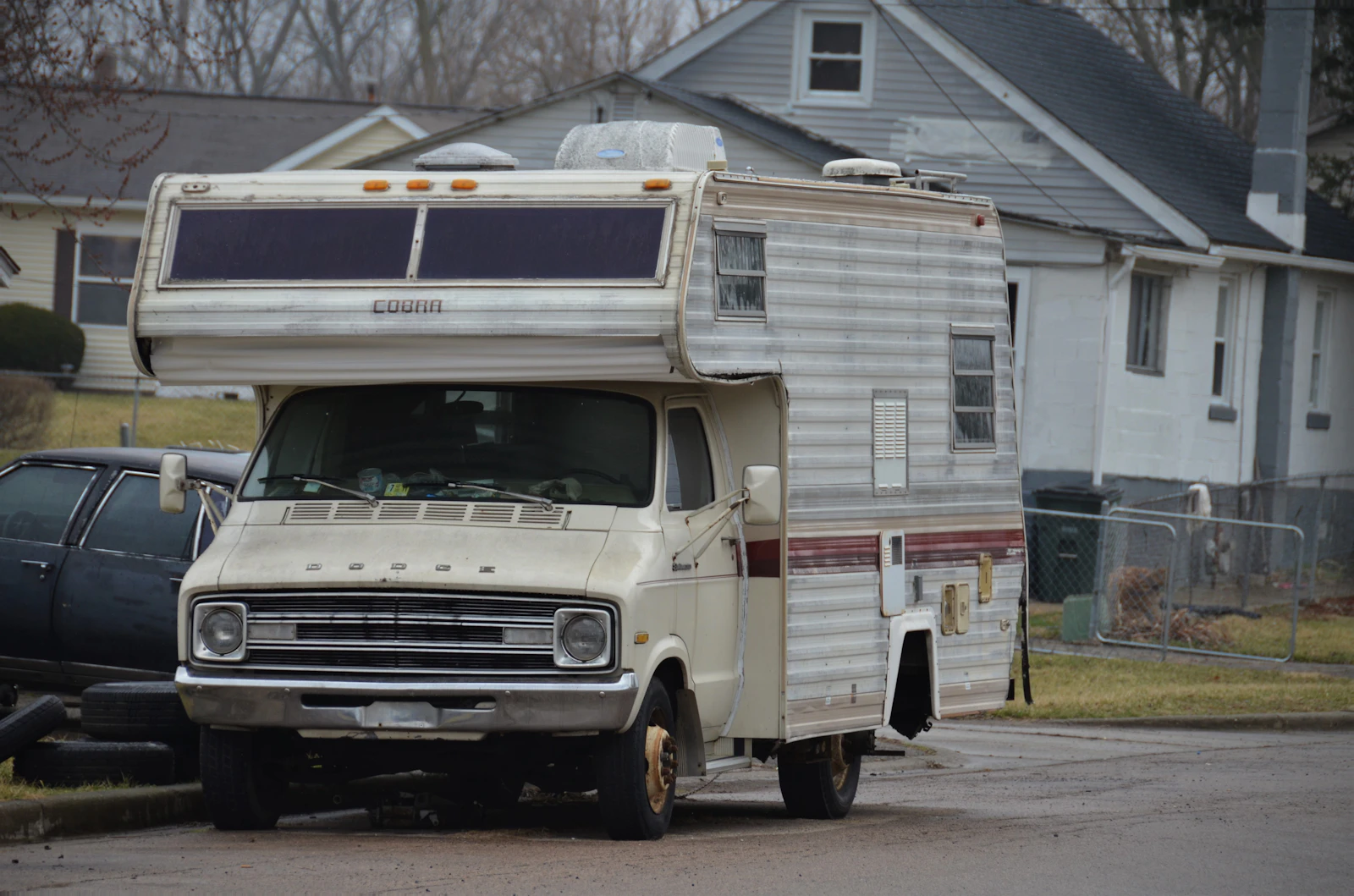 RV parked in a driveway ready for mobile detailing