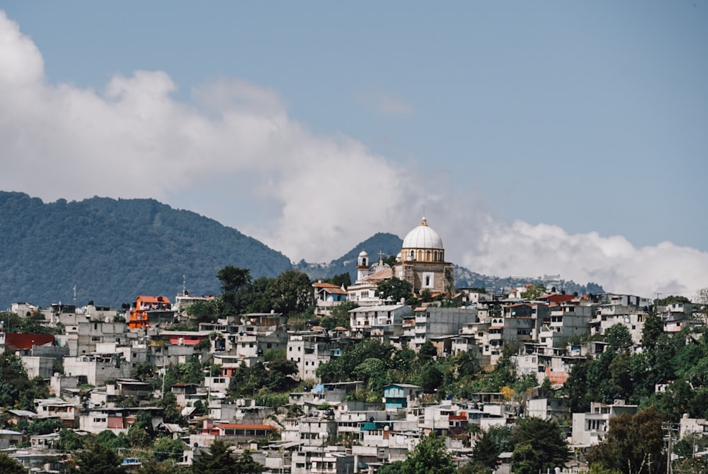 a hill with a church on top of it