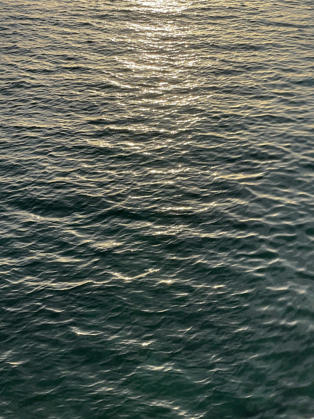 a large body of water with a boat in the distance