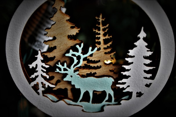 A set of ornaments featuring winter wildlife, each painted with care and detail.