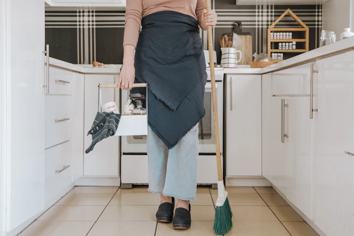 Kitchen deep clean in progress