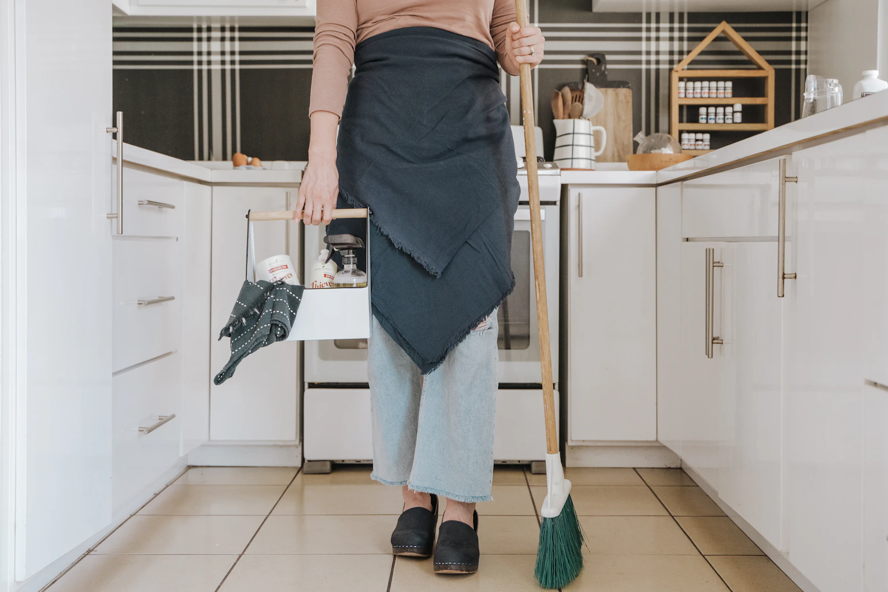Professional cleaner delivering a sparkling clean home