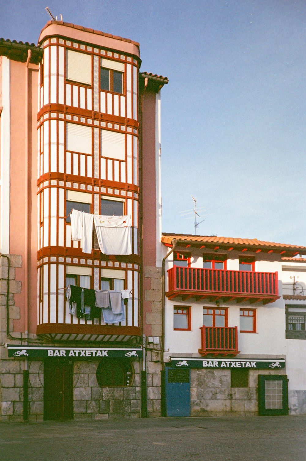 a building with clothes hanging out to dry