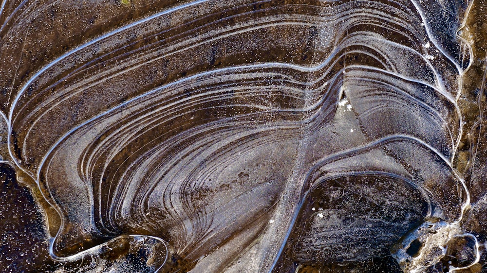 an aerial view of a rock formation in the desert