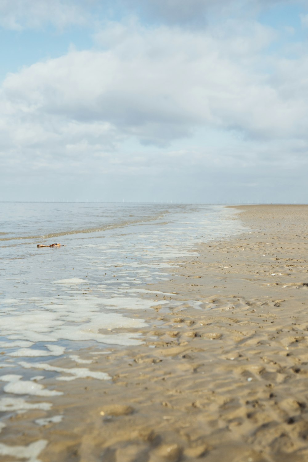 a person walking on a beach with a surfboard