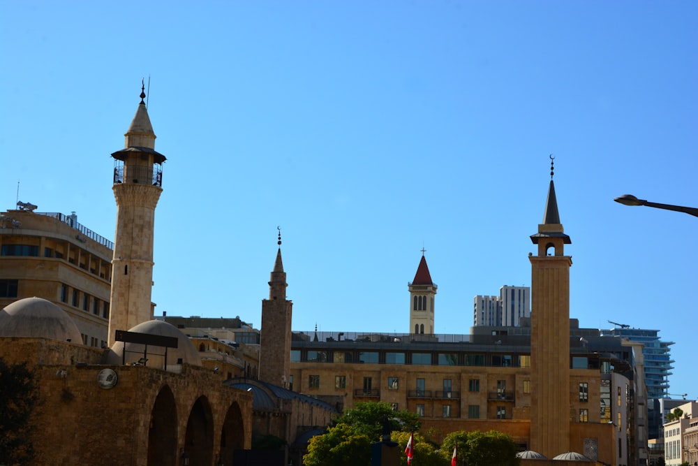 a large building with two towers on top of it