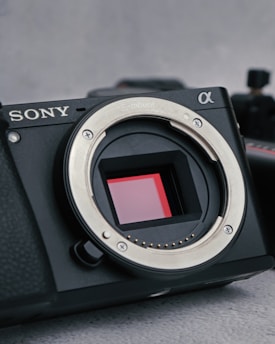 a camera with a lens attached to it