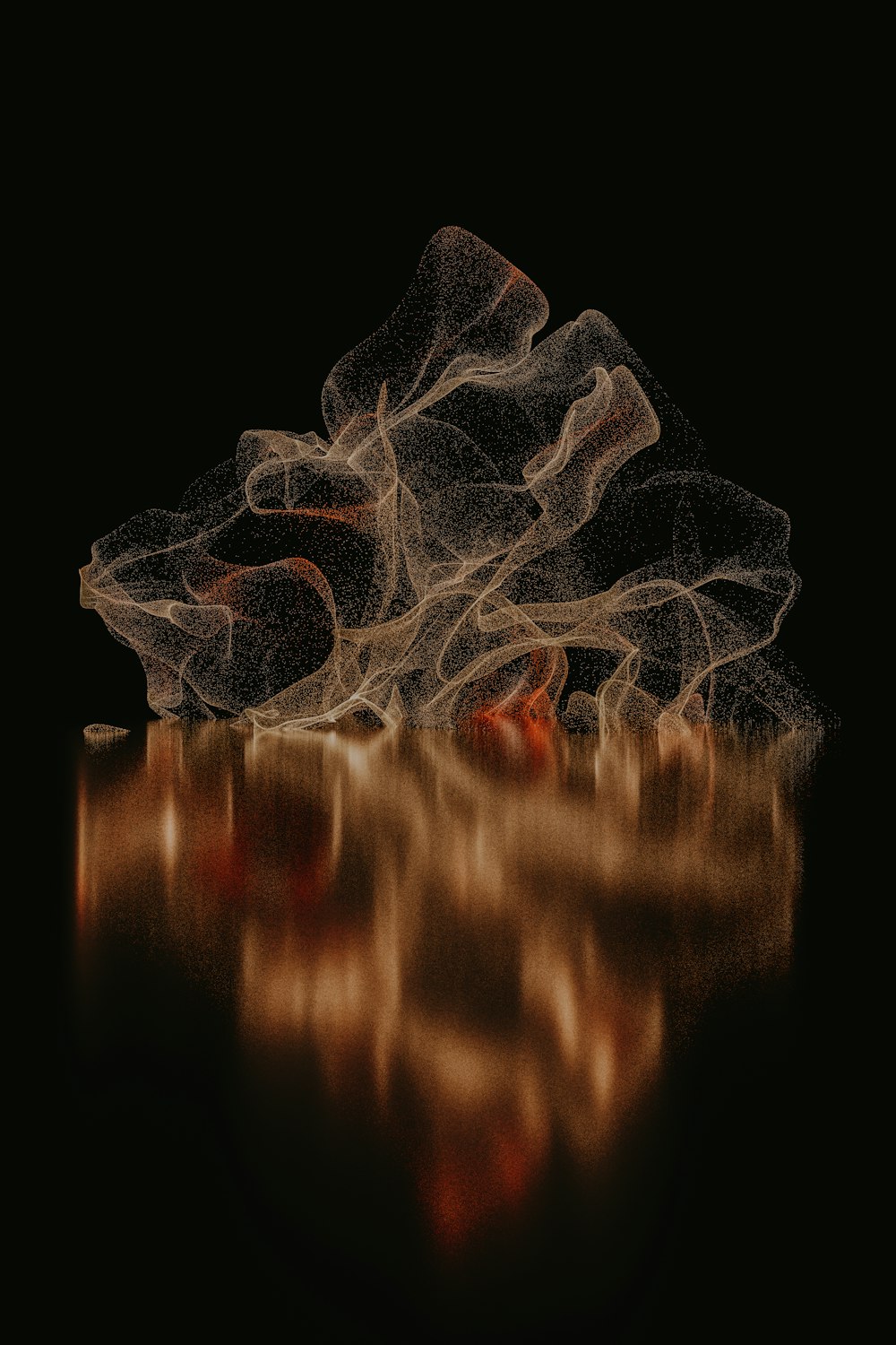 Eine abstrakte Fotografie eines Felsens im Wasser