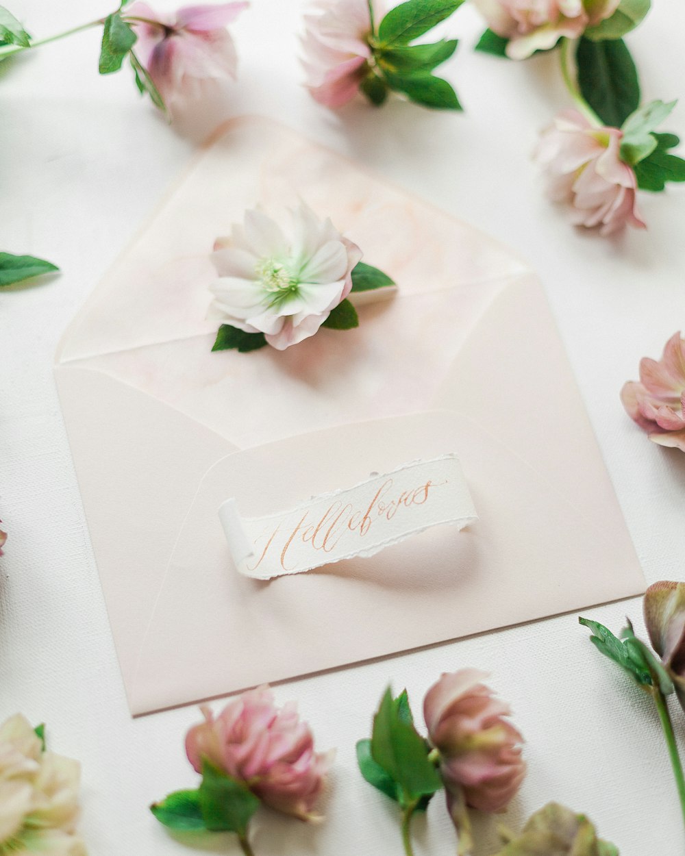 a close up of a card with flowers on it