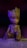 A small wooden figure resembling a humanoid tree sits against a dark purple background. The figure has detailed textures mimicking bark and leaves, with a focus on its large, expressive eyes and small hands.