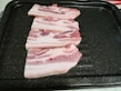 Assortment of fresh pork cuts arranged neatly on a tray