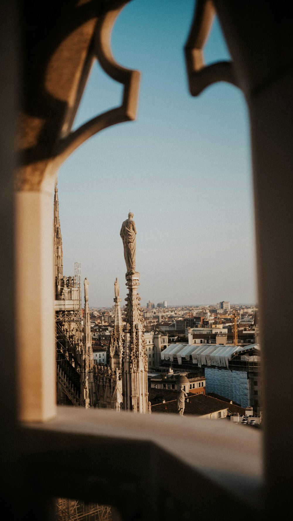 a view of a city from a window