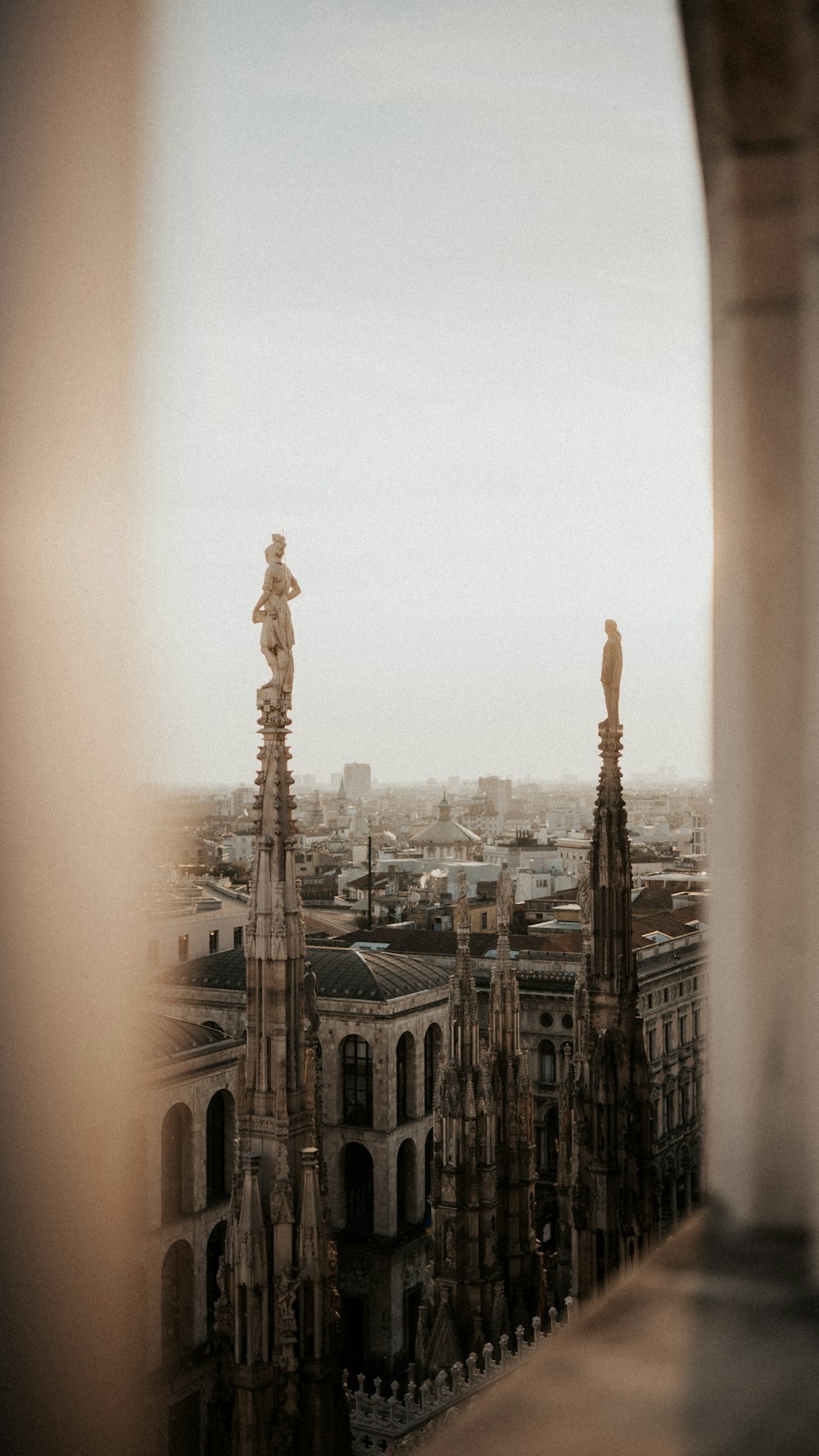 a view of a city from the top of a building