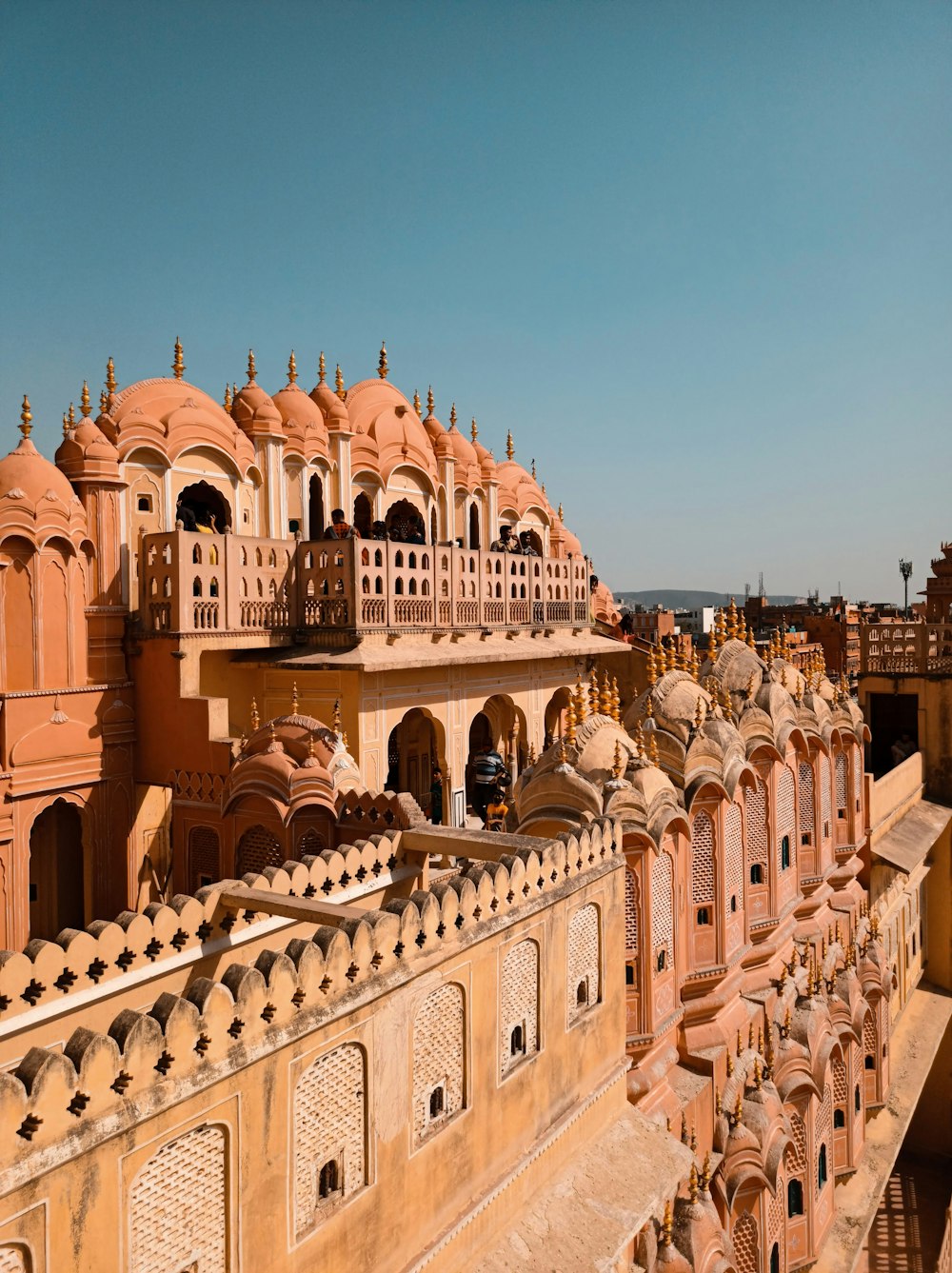 a view of a building from a high point of view