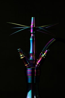 A premium hookah setup with vibrant colors and elegant design.