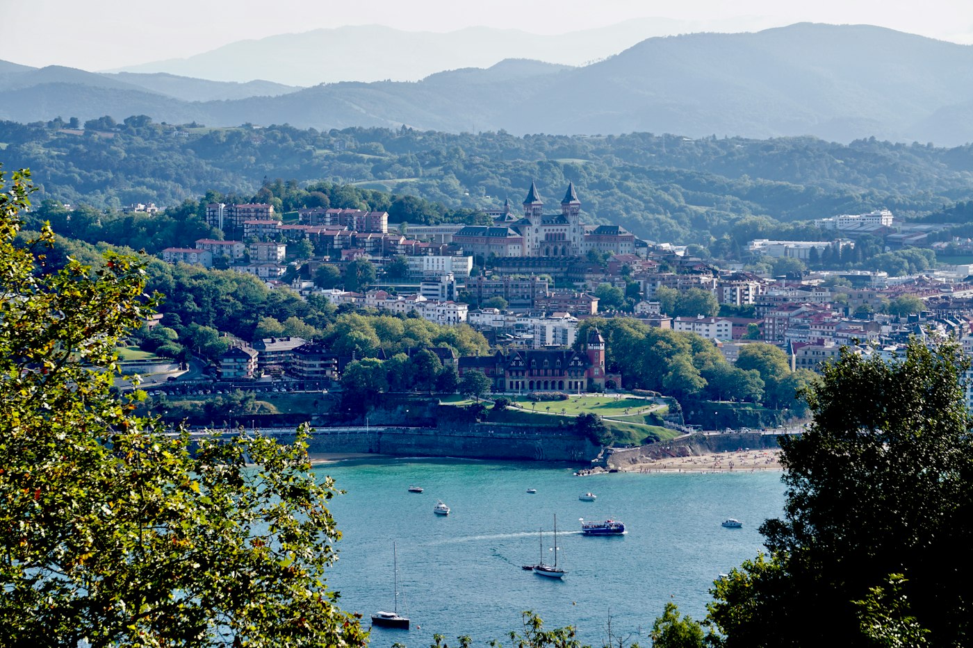 La Concha Bay in San Sebastian seen from Urgull Mount