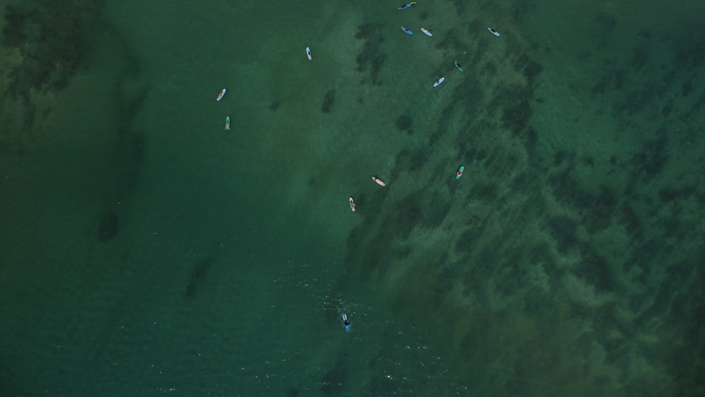 an aerial view of a body of water