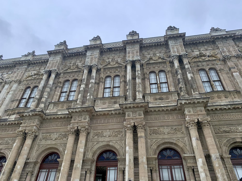 a large building with a clock on the front of it